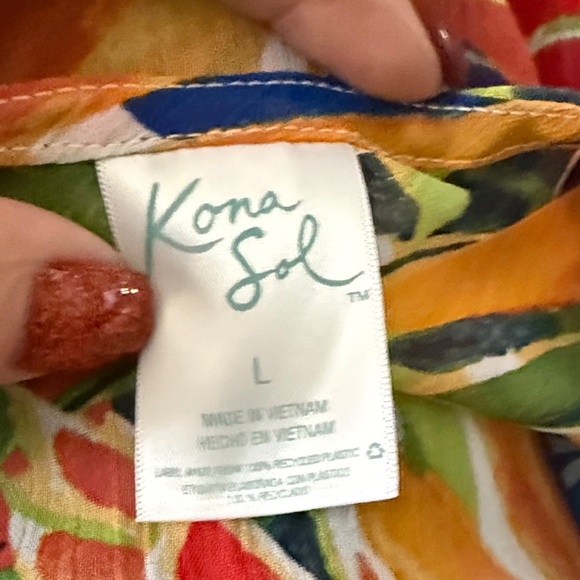 Colorful strappy Leaf Print Women's Swim Coverup - Picture 5 of 5